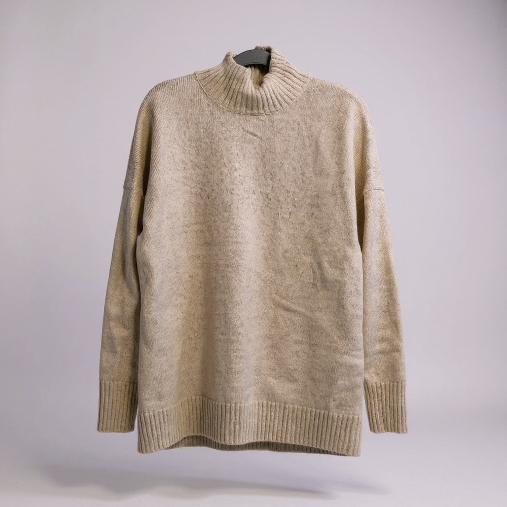 GAP Women's Oatmeal Speckled Mock Neck‎ Sweater Size XL